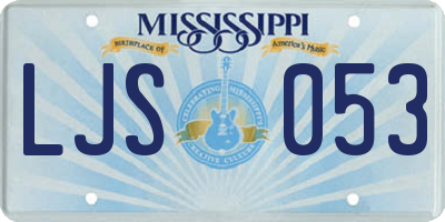 MS license plate LJS053
