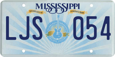 MS license plate LJS054