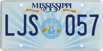 MS license plate LJS057