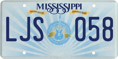 MS license plate LJS058