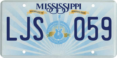 MS license plate LJS059
