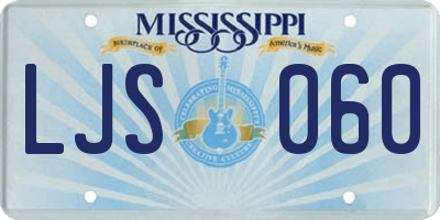 MS license plate LJS060
