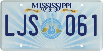 MS license plate LJS061