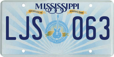 MS license plate LJS063
