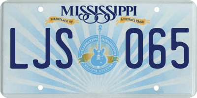 MS license plate LJS065