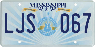 MS license plate LJS067