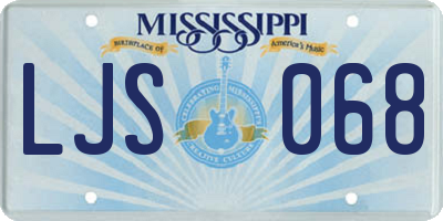 MS license plate LJS068