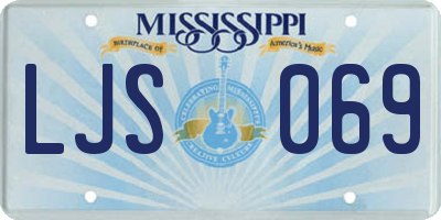 MS license plate LJS069