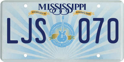 MS license plate LJS070