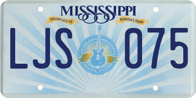 MS license plate LJS075
