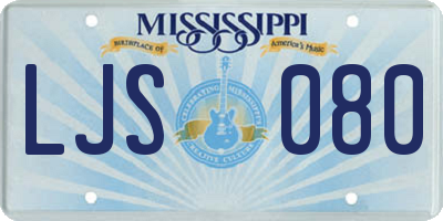 MS license plate LJS080