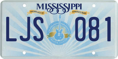 MS license plate LJS081