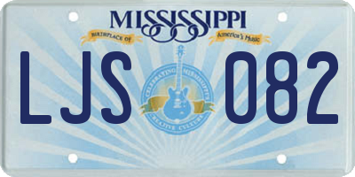 MS license plate LJS082