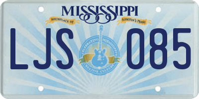 MS license plate LJS085