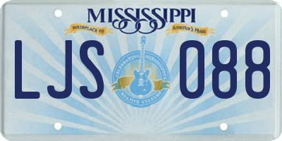 MS license plate LJS088