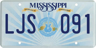 MS license plate LJS091