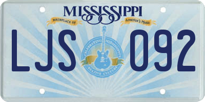 MS license plate LJS092