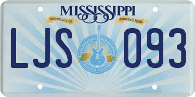 MS license plate LJS093