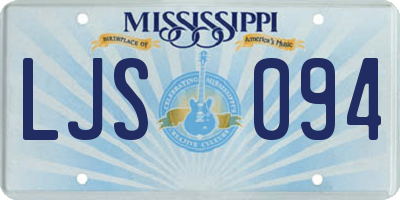 MS license plate LJS094
