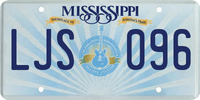MS license plate LJS096