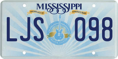 MS license plate LJS098