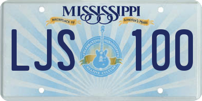 MS license plate LJS100