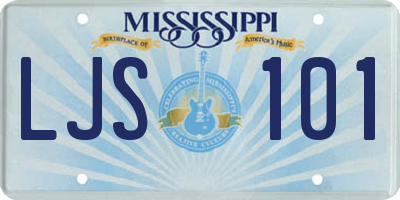 MS license plate LJS101