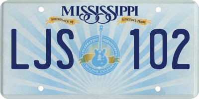 MS license plate LJS102