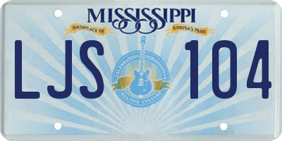 MS license plate LJS104