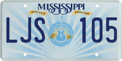 MS license plate LJS105