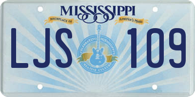 MS license plate LJS109