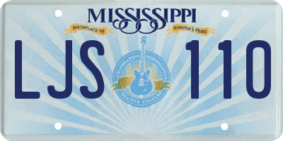 MS license plate LJS110