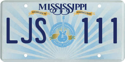 MS license plate LJS111