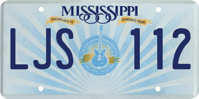 MS license plate LJS112