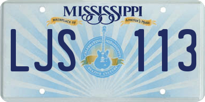 MS license plate LJS113
