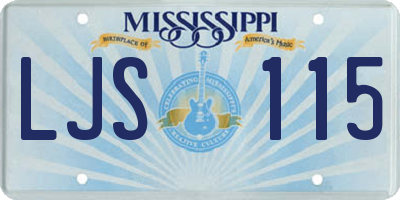 MS license plate LJS115