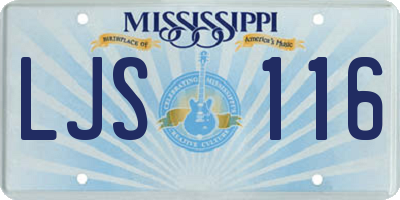 MS license plate LJS116
