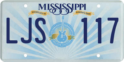 MS license plate LJS117