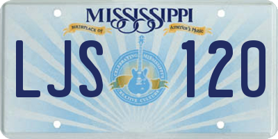 MS license plate LJS120