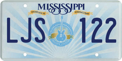 MS license plate LJS122