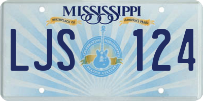 MS license plate LJS124