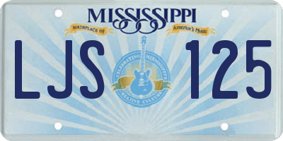MS license plate LJS125