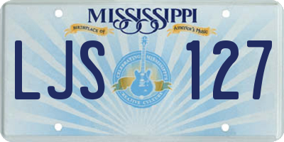 MS license plate LJS127