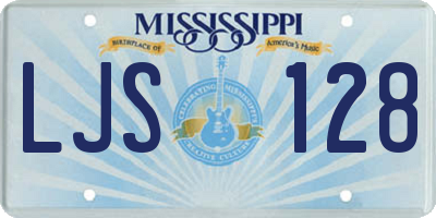 MS license plate LJS128