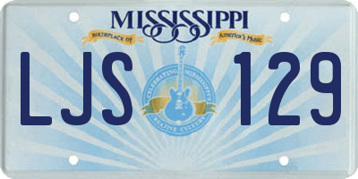 MS license plate LJS129