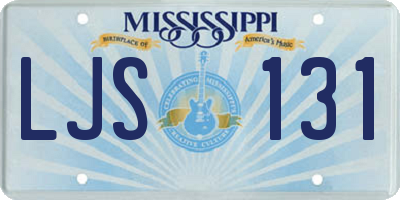 MS license plate LJS131