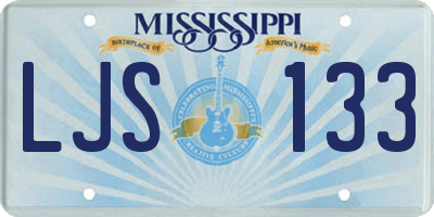 MS license plate LJS133