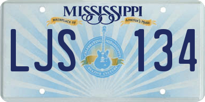 MS license plate LJS134