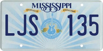 MS license plate LJS135