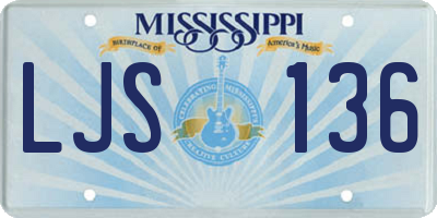 MS license plate LJS136